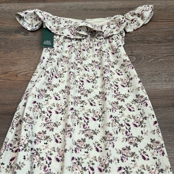 NWT Flounce Sleeve Maxi Empire Waist Dress - Wild Fable Off-White Floral XXS - Picture 6 of 8